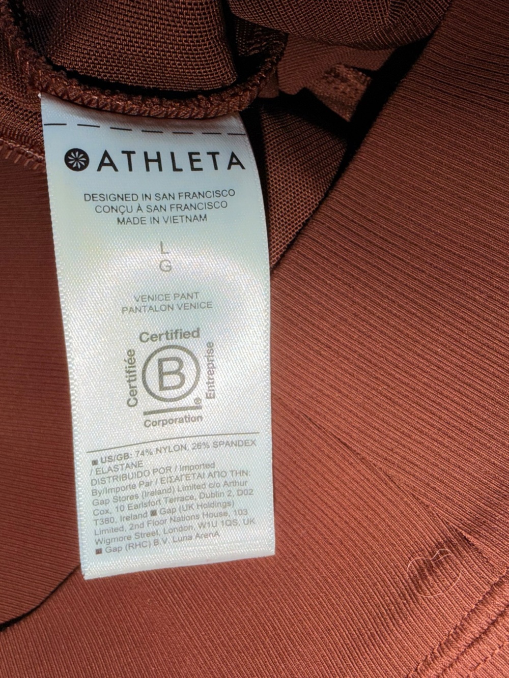 Athleta Venice Flare Travel City Pant in Mahogany Women’s Size L - Picture 7 of 8